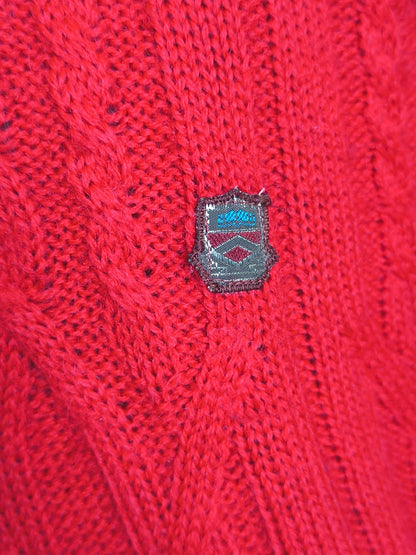 Vintage Red Cable Knit Sweater
