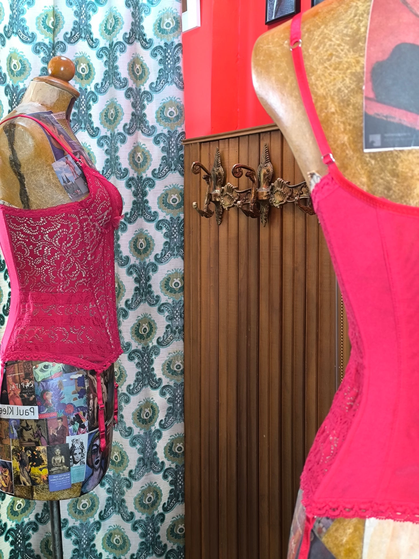 Pleasure State White Label Red Lace Corset Top