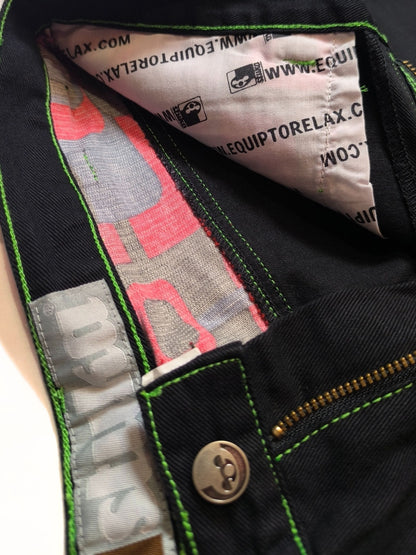 Deadstock Stuka Black Wide Leg Baggy Pants – 90s–Early 2000s Original Skate Streetwear