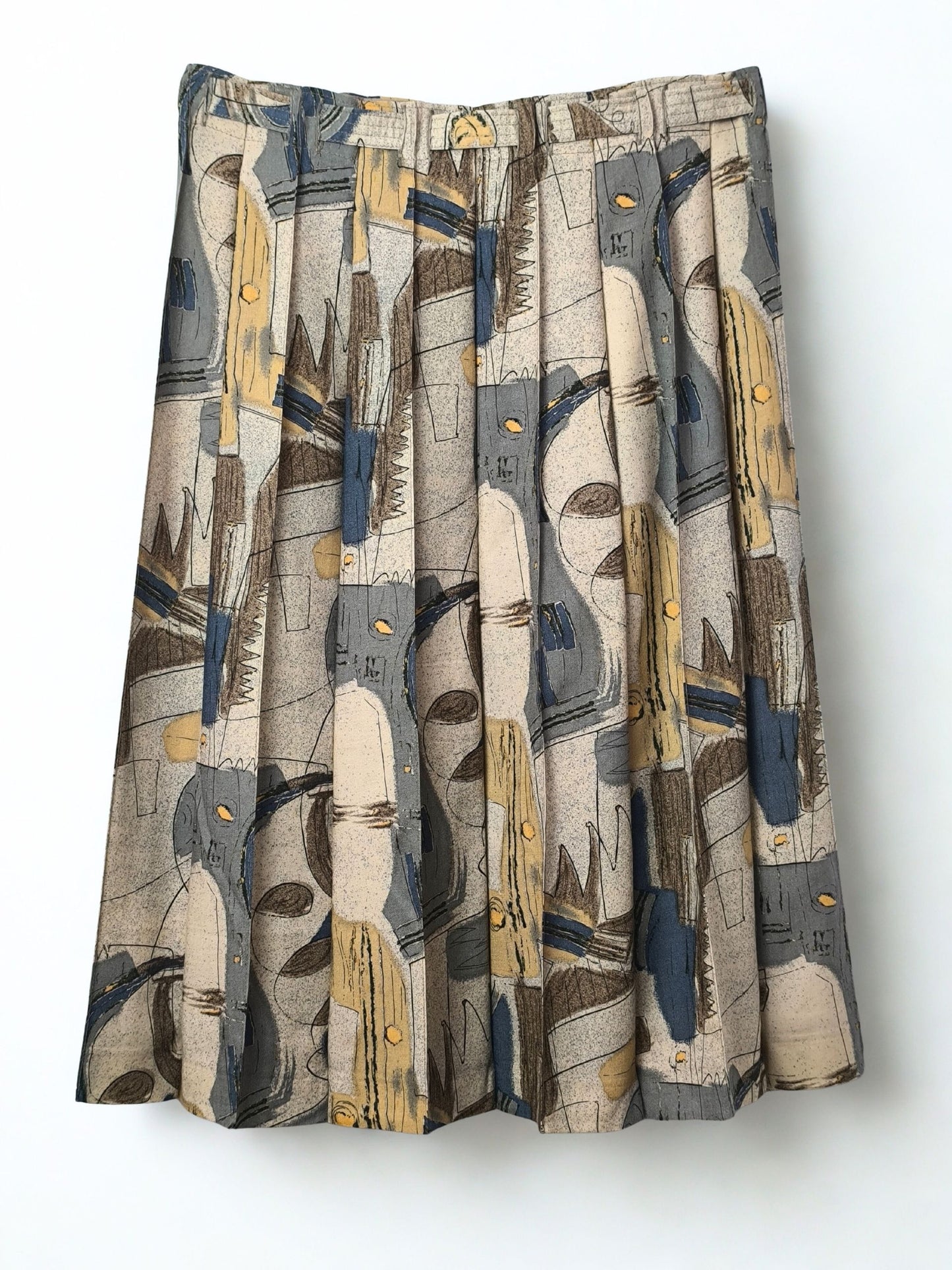 Vintage Spängler Skirt in Pure New Wool with Abstract Print
