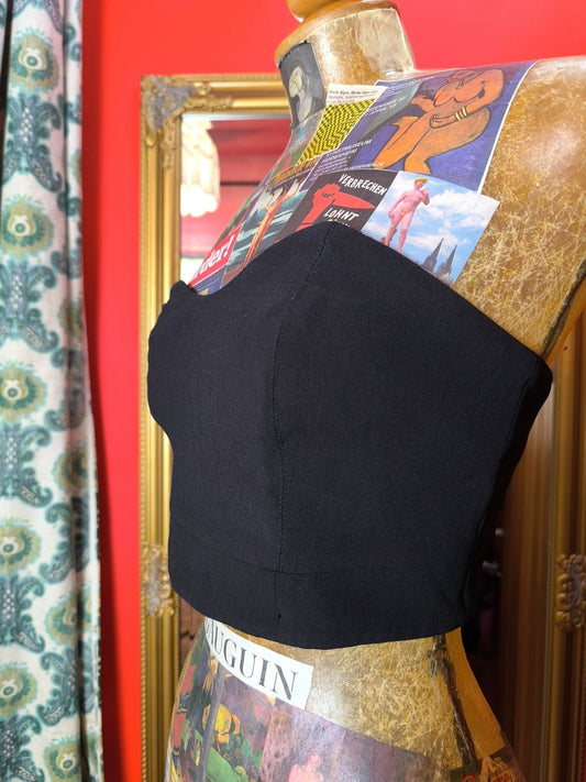 Bardot Black Structured Corset / Bustier Top