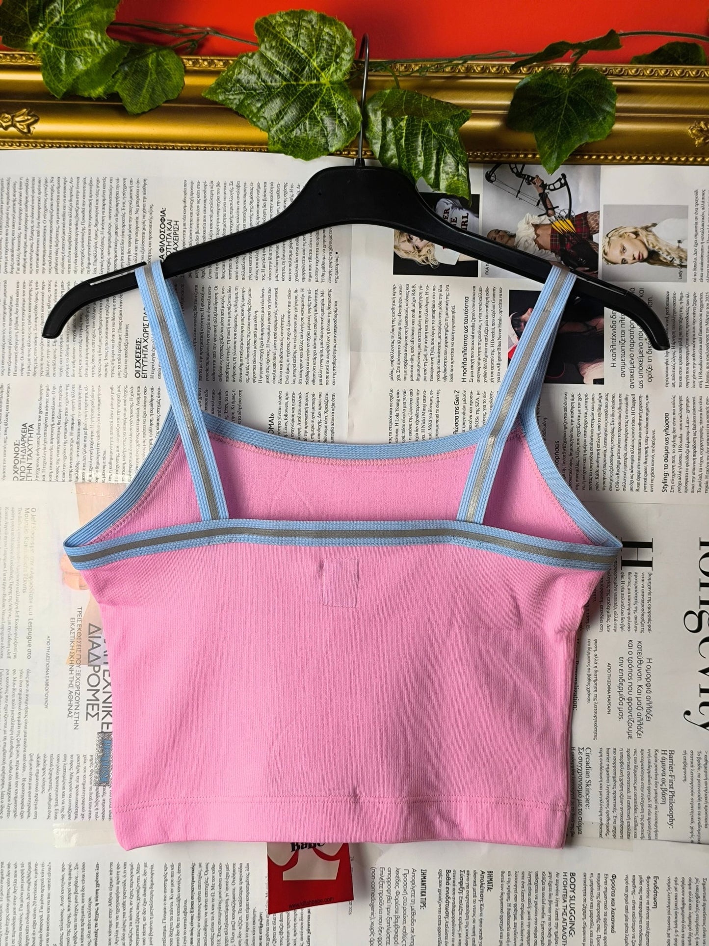 Deadstock Y2K Killah Babe Reflective Stripe Crop Tank Top - Pink