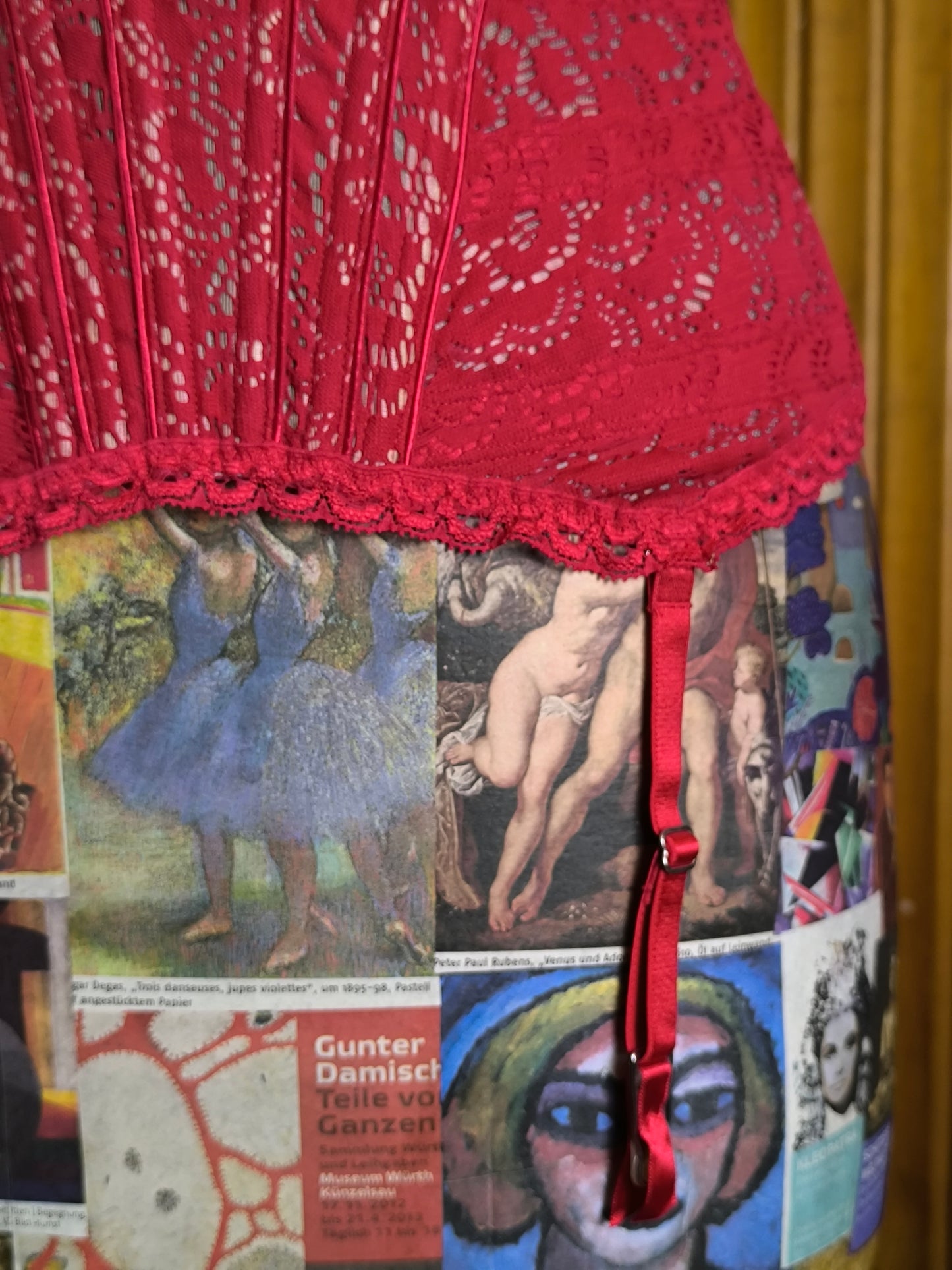 Pleasure State White Label Red Lace Corset Top