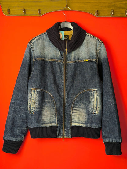 Men’s Iced-Wash Sherpa Bomber Jacket – Melting Pot - Late 80s – Early 90s Italian streetwear outerwear