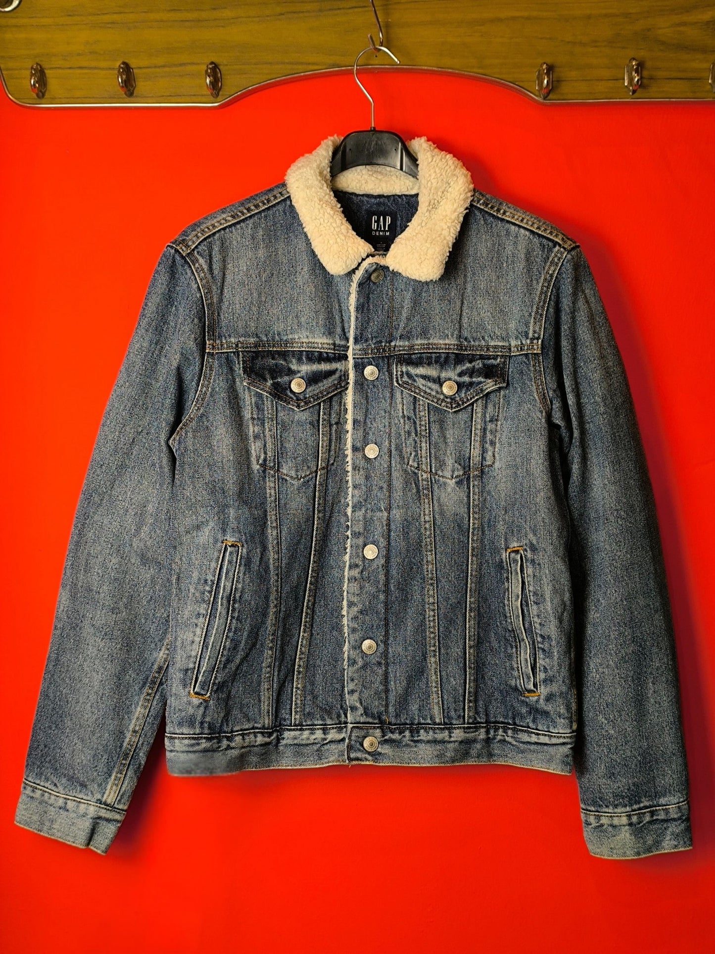 Classic Mid-Wash Sherpa Denim Jacket – GAP Denim