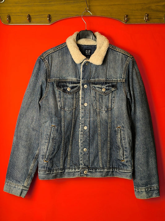 Classic Mid-Wash Sherpa Denim Jacket – GAP Denim