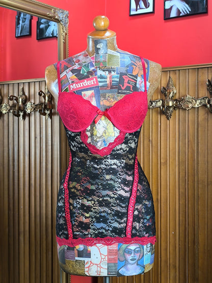 Y2K Black & Red Lace Slip Dress – Just Sexy Lingerie