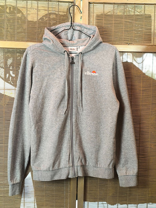 Ellesse Classic Grey Zip-Up Hoodie (Unisex S)