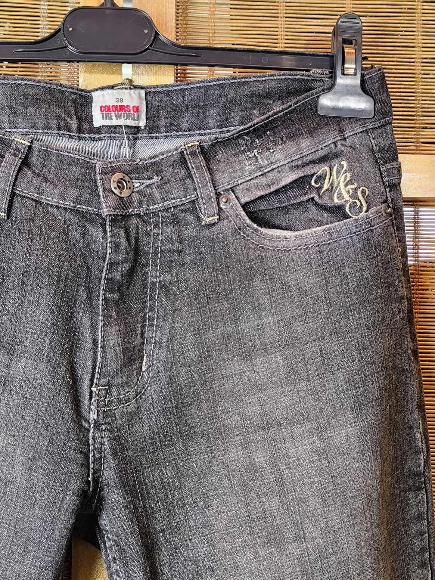 Y2K Grey-Black Bootcut Jeans – Colours of the World