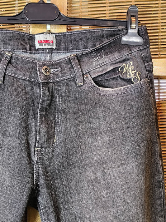 Y2K Grey-Black Bootcut Jeans – Colours of the World