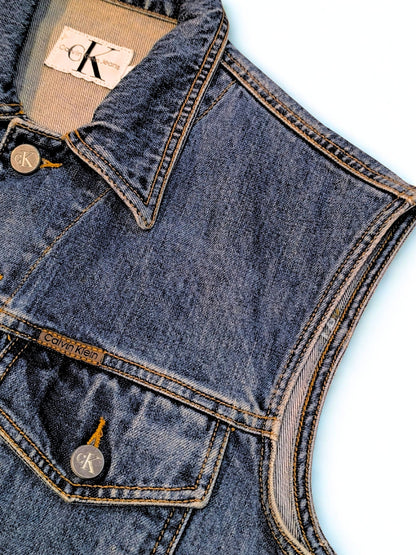 Vintage Calvin Klein Denim Vest – 1990s Icon / As Seen in 1995 Campaign – Made in USA